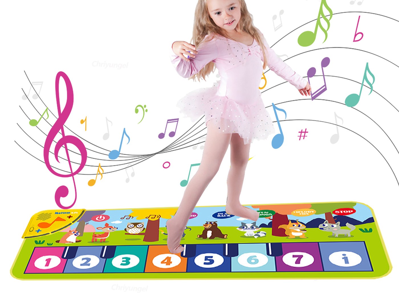 A child standing on the keys