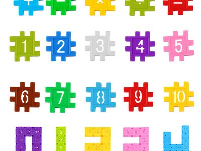 The numbers and shapes cut into the pieces