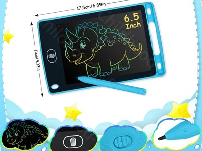 The tablet with a colour drawing on it