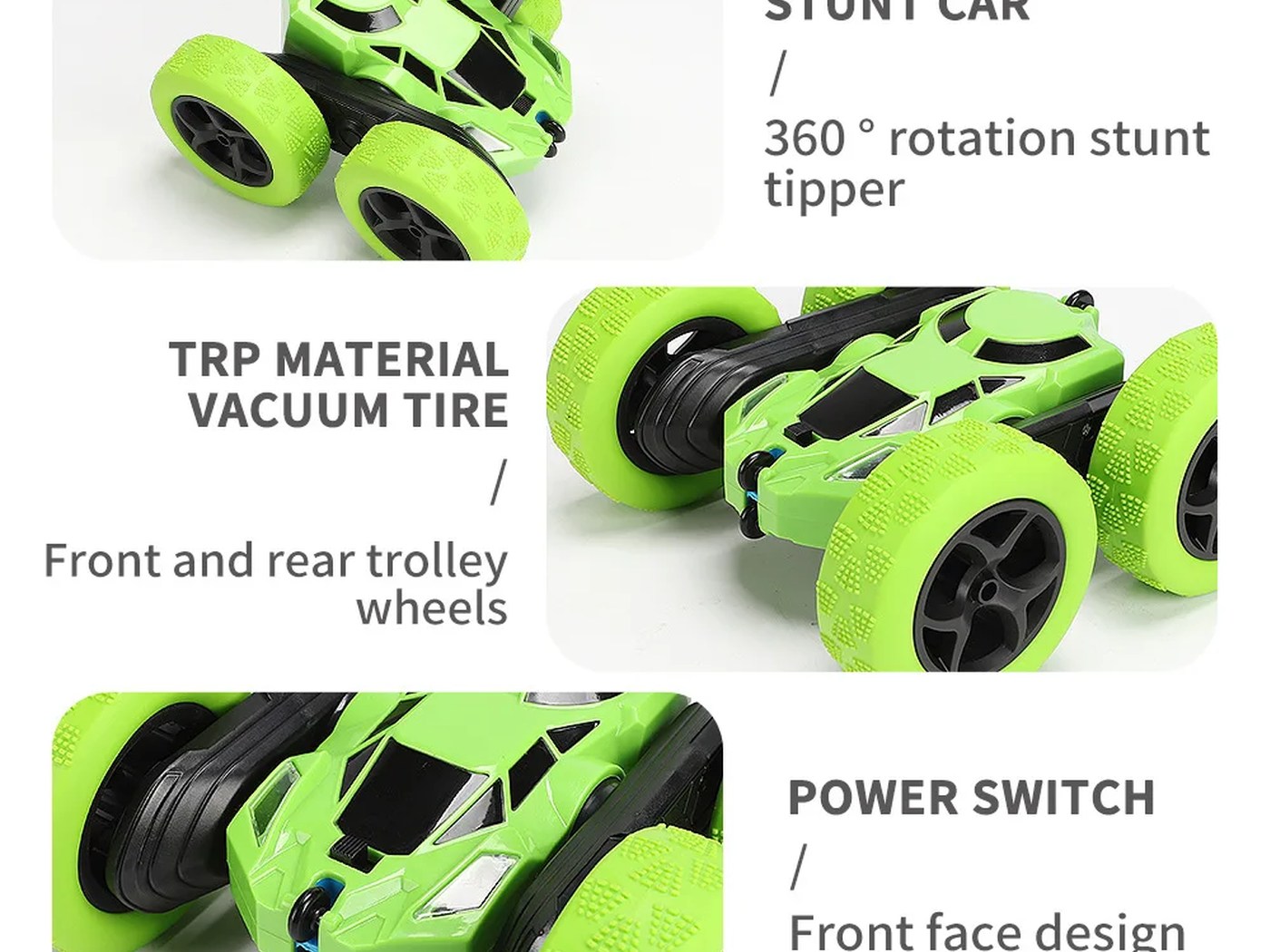 The tyres and the power switch