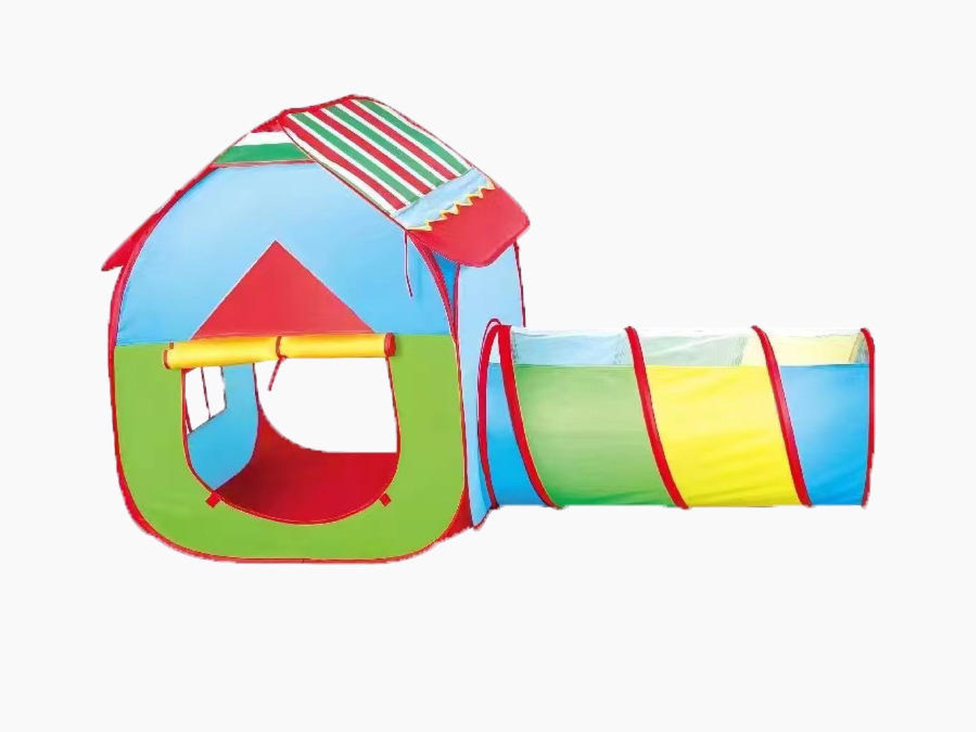 The tent house and tunnel joined together